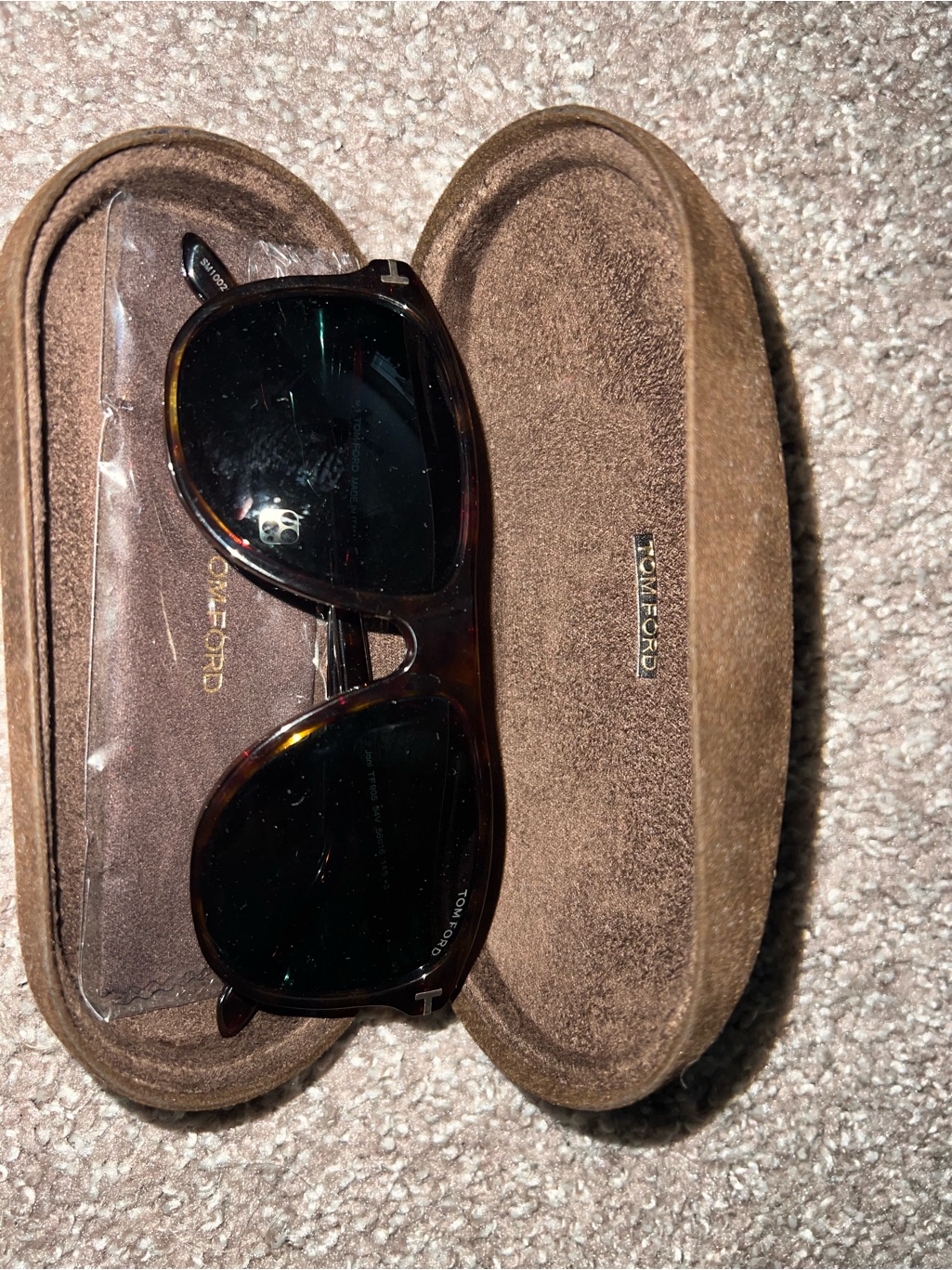 Tom Ford Tortoiseshell Sunglasses With Dark Green Lenses